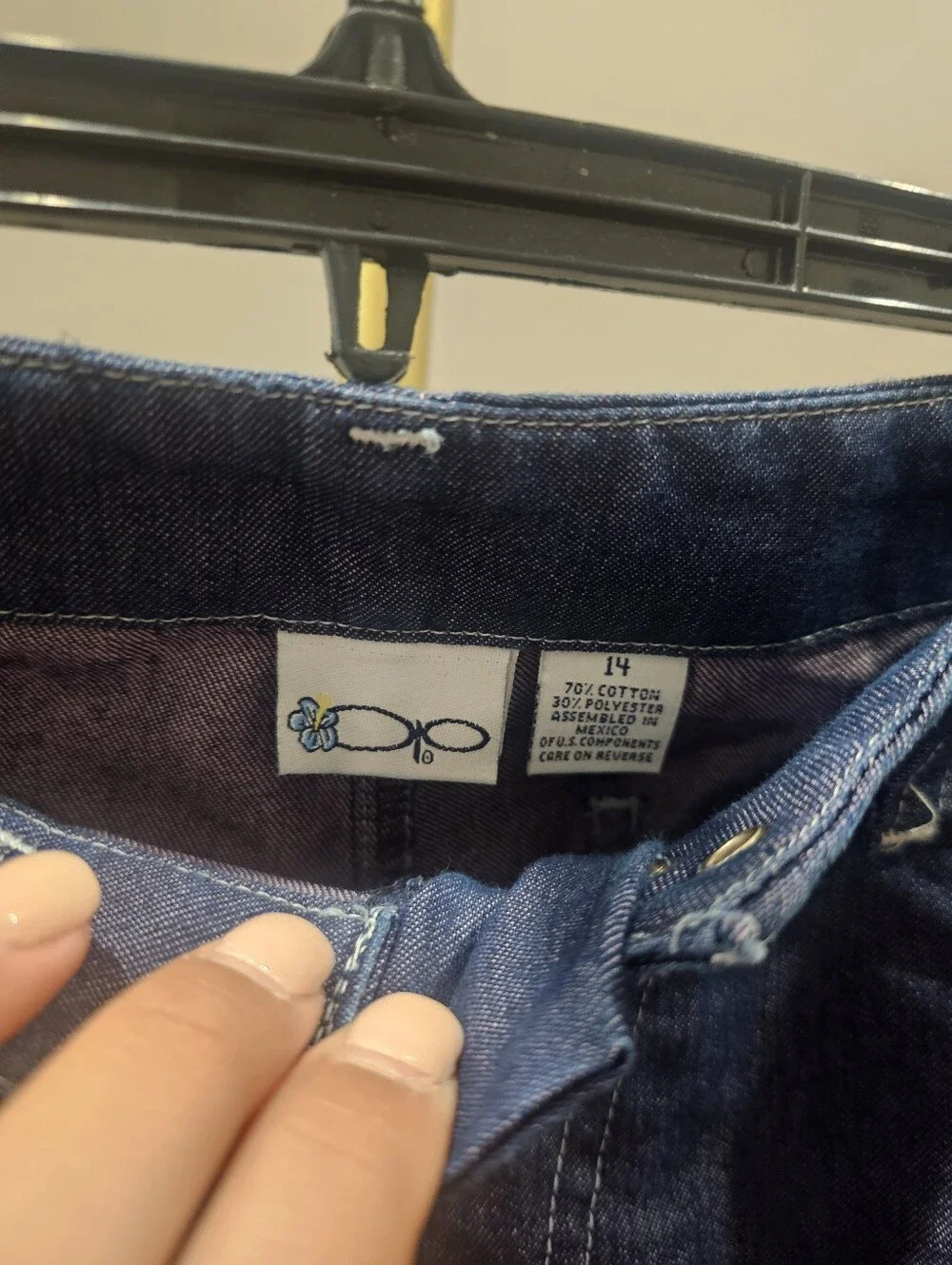 Vintage OP Mid Rise Dark Blue Embroidered Jeans - Kids/Juniors